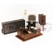 Assorted objects for use on stage as stage props for productions and plays.